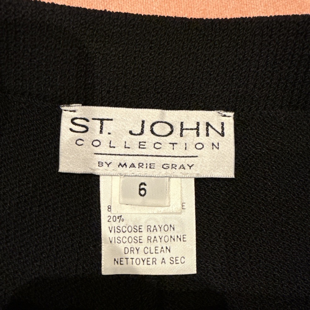 St John Marie Gray Skort Skirt Shorts‎ Pull On Black Size 6 Wool Rayon Classic - Picture 5 of 9